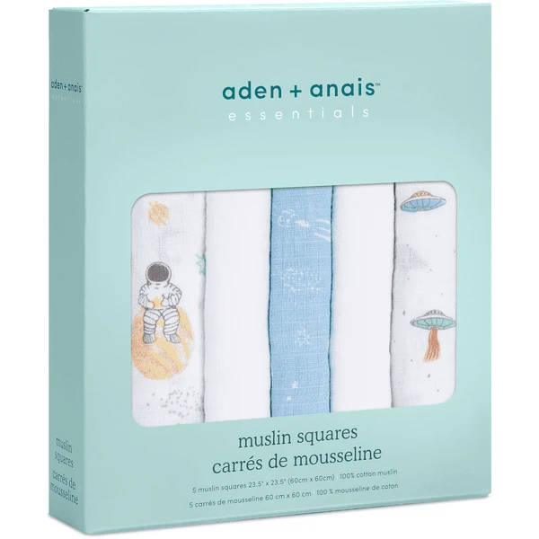 Aden + Anais™ Essential S Boerendoekjes Space Explore Rs 5-pack - Afbeelding 4