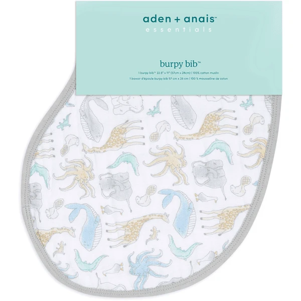 Aden + Anais™ Essential S Burpy Bip Katoen Mousseline Slabbetje Natural Geschiedenis - Afbeelding 2