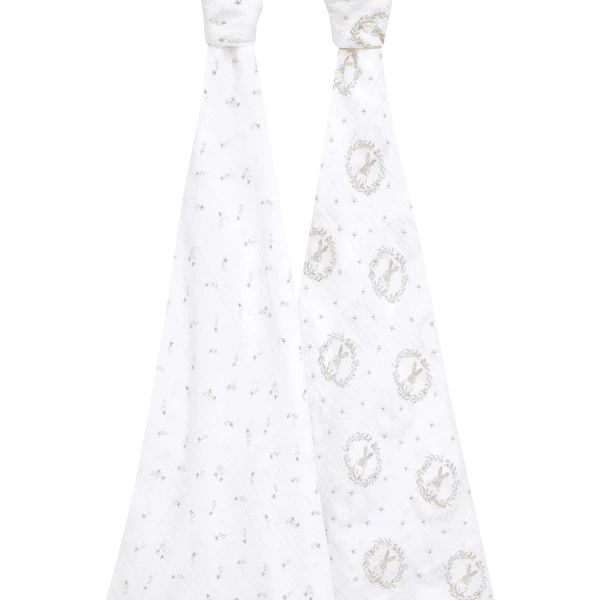 Aden +anais™ Musslin Pucktuch 2-pack Blush Ing Bunnies - Afbeelding 2