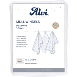 Alvi ® Gaasluiers 3-pack Wit 80 X 80 Cm