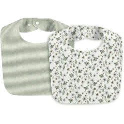 Alvi ® Slabbetje 2-pack Petit Fleurs Groen/wit