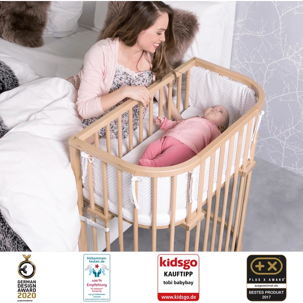 Babybay Boxspring Co-sleeper Comfort Plus Naturel Gelakt - Afbeelding 5