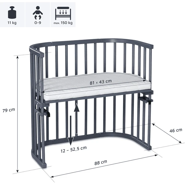 Babybay Co-sleeper Original Grijs Extra Geventileerd - Afbeelding 5