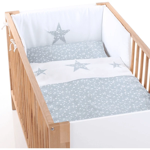 Babybay ® Cot Nest Piqué, Wit Applicatie Ster Azuur Sterren Wit - Afbeelding 5