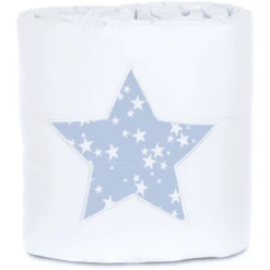 Babybay ® Nestchen Piqué Geschikt Voor Model Maxi, Boxspring, Comfort En Comfort Plus, Wit Applicatie Ster Azuurblauw Sterren Wit