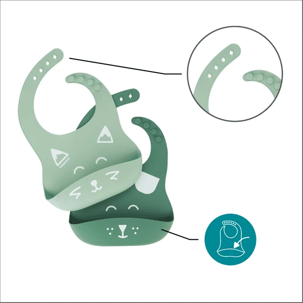 Babymoov BIB'ISY Slabbenset Van SIlikon, 2 Stuks - Afbeelding 4
