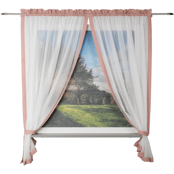 Be Be 's Collection Gordijnlus Sjaal 2-delig Ster Terra 100x170 Cm - Afbeelding 2