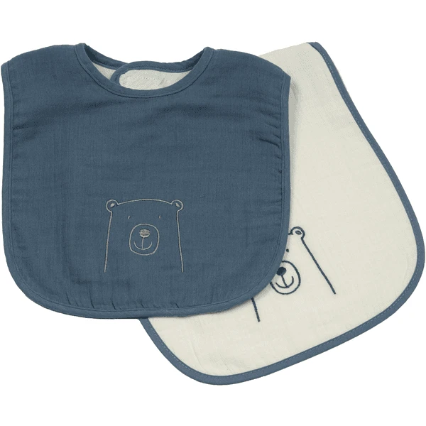 Be Be 's Collection Mousseline Klittenband Slabbetje 2 Pakjes Donkerblauw - Afbeelding 3