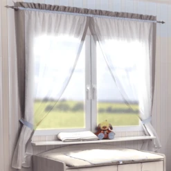 Be 's Collection Gordijn 2 Lussen Sjaals Van 100 X 150 Cm Little Prince Ecru/bleu Elk.