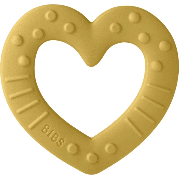 BIBS® Bijtring Baby Bitie Heart Vanaf 3 Maanden In Mustard - Afbeelding 4