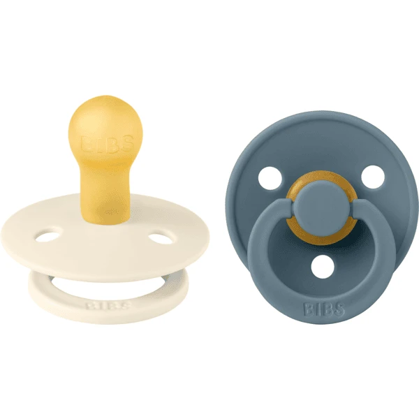 BIBS® Fopspeen Colour Ivoor & Petrol 0-6 Maanden, 2 Stuks.