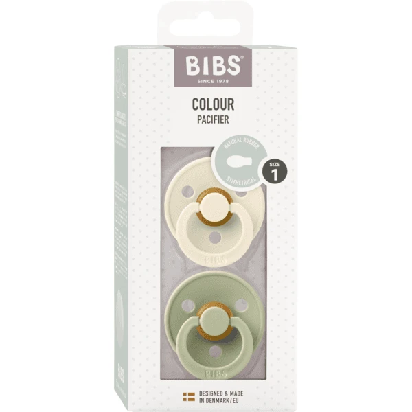 BIBS® Fopspeen Colour Symmetrische Speen Sage & Ivory 0-6 Maanden, 2st. - Afbeelding 4