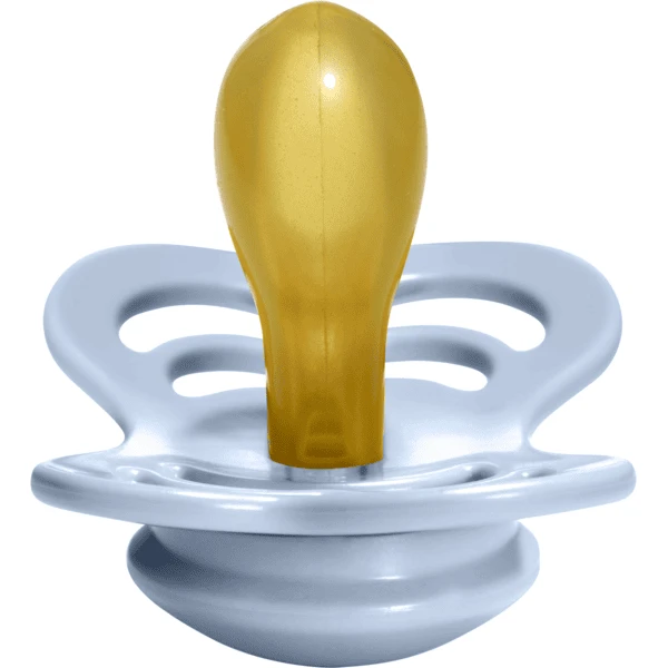 BIBS Fopspeen Supreme Baby Blauw / IJzer Latex 0-6 Maanden, 4 St. - Afbeelding 3