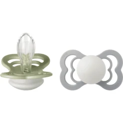 BIBS Fopspeen Supreme Sage En Cloud Glow Silicone 6-36 Maanden, 2 Stuks