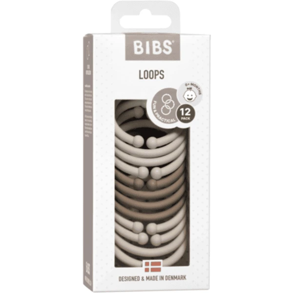 BIBS Loops Sand /Dark Oak/ Vanilla 12 Stuks - Afbeelding 4