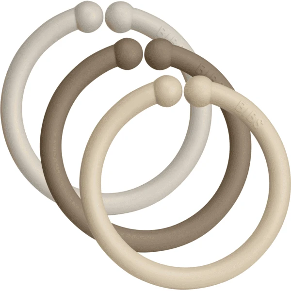 BIBS Loops Sand /Dark Oak/ Vanilla 12 Stuks - Afbeelding 5