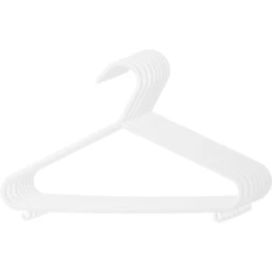 BIECO Kunststof Kleerhangers 8 Stuks – Parelmoer Wit
