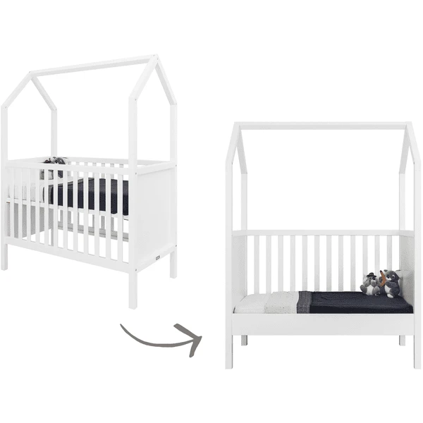 Bopita Babykamer Corsica / My First House 2-delig 60 X 120 Cm Wit Met Aankleedplateau - Afbeelding 2