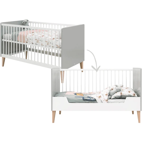 Bopita Babykamer Emma 3-delig 70 X 140 Cm Cabriolet Wit/grijs - Afbeelding 2