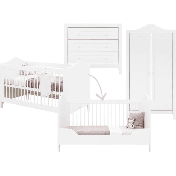 Bopita Babykamer Evi 3-delig 70 X 140 Cm Cabriolet Wit