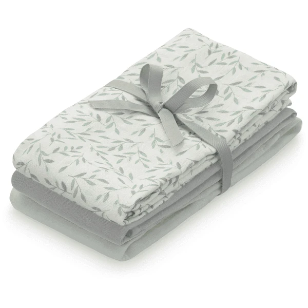 Cam Cam Copenhagen Gaasdoek 3-pack Green Leaves Grijs Groen - Afbeelding 3