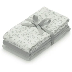 Cam Cam Copenhagen Gaasdoek 3-pack Green Leaves Grijs Groen