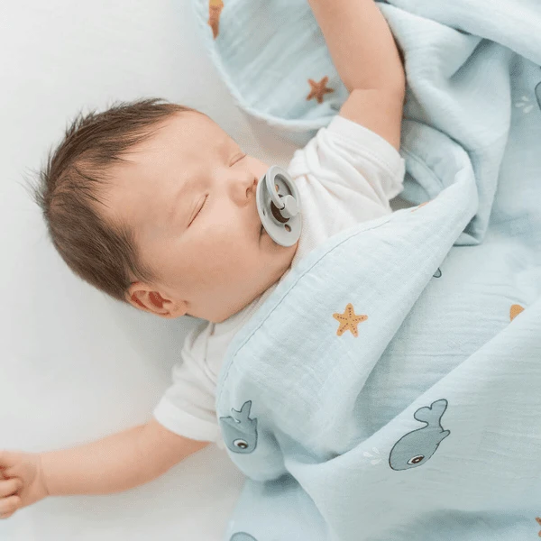 Done By Deer Babydeken Mousseline Wally Blauw - Afbeelding 2