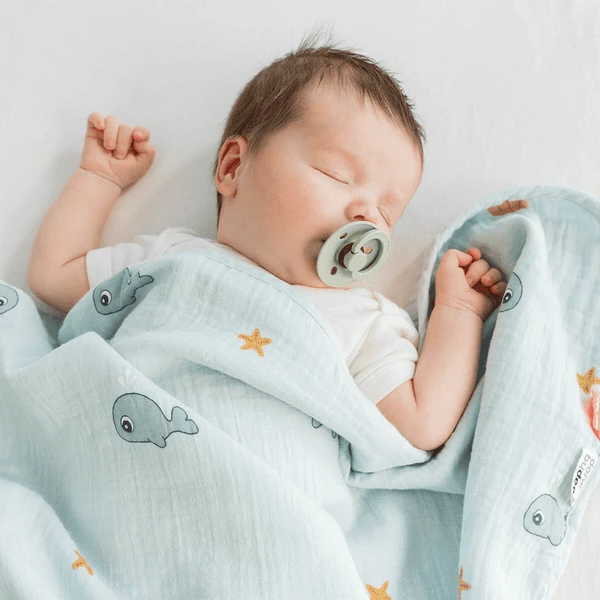 Done By Deer Babydeken Mousseline Wally Blauw - Afbeelding 3