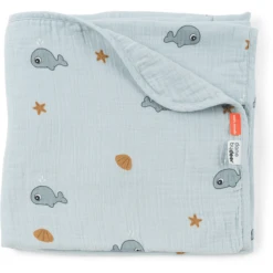 Done By Deer Babydeken Mousseline Wally Blauw