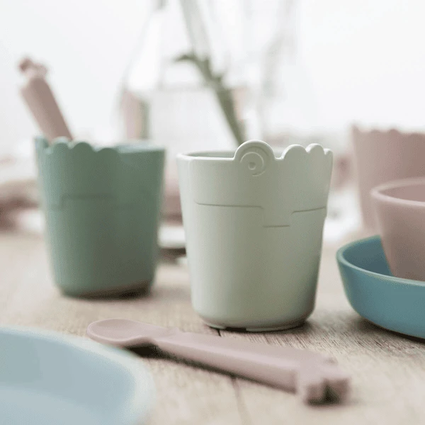 Done By Deer ™ Drinkbeker Kiddish 2-Pack Croco Mosterdgeel - Afbeelding 2