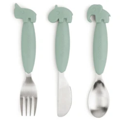 Done By Deer ™ Easy Grip Bestek Hert Friends Groen