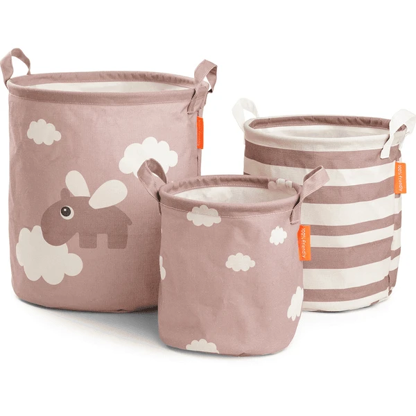 Done By Deer ™ Opbergmand Set 3-delig Happy Clouds Roze - Afbeelding 2