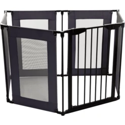 Dreambaby Dream Baby ® Brooklyn 2-in-1 Converta 6 Panels Playpen/Extra Brede Barrier, Grijs/Zwart