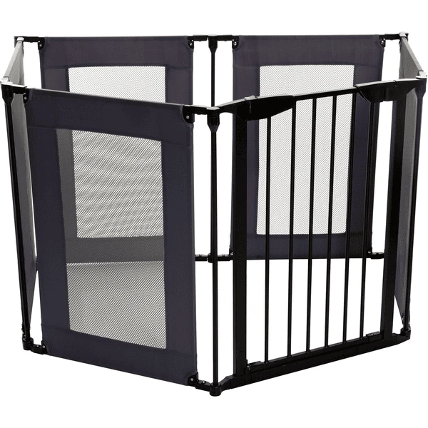 Dreambaby Dream Baby ® Brooklyn 2-in-1 Converta 6 Panels Playpen/Extra Brede Barrier, Grijs/Zwart