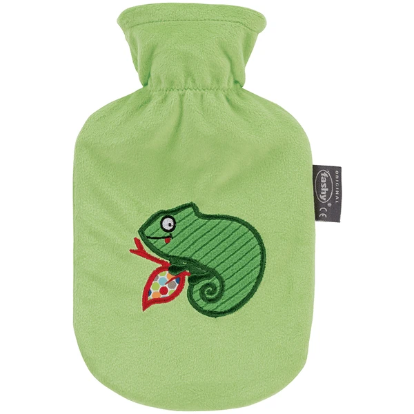 Fashy ® Warmwaterkruik 0,8L Met Fleece Hoes In Groen - Afbeelding 2