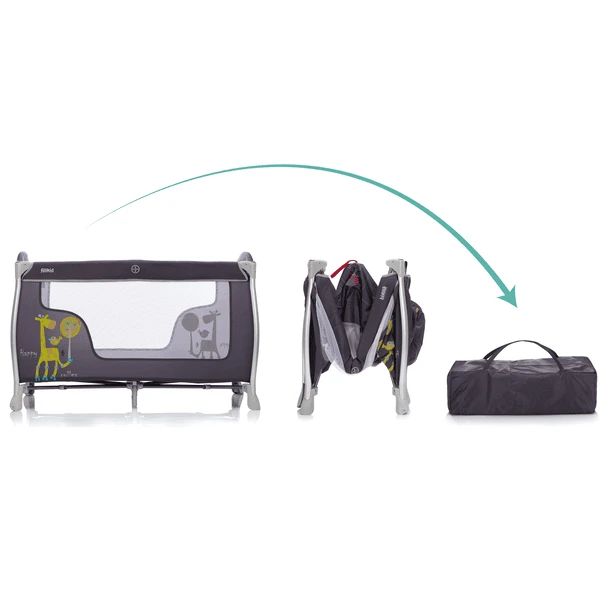 Fillikid Reisbed ALU Supreme Happy Roller Giraffe Grey - Afbeelding 3