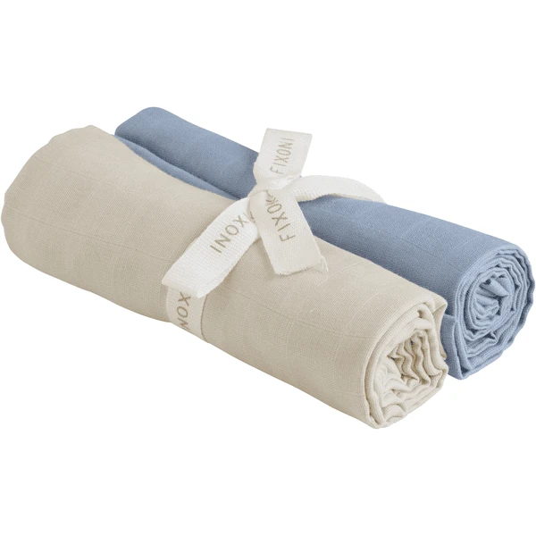 Fixoni Mousseline Doeken 2 Pak Ashley Blauw