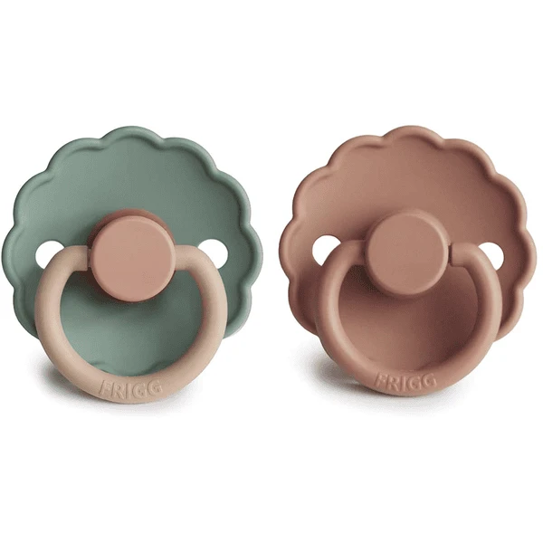 FRIGG Fopspeen Daisy Latex, Rose Gold/Willow 0-6 Maanden, 2 Stuks - Afbeelding 3