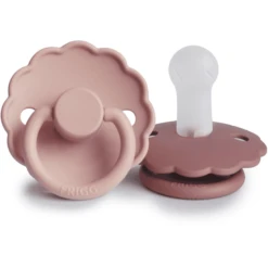 FRIGG Fopspeen Daisy Silicone, Blush / Dusty Rose 6-18 Maanden, 2 Stuks