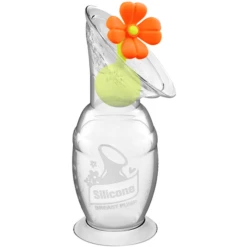 Haakaa® Borstkolf Met Zuigvoet 100ml Incl. Bloemdop In Orange