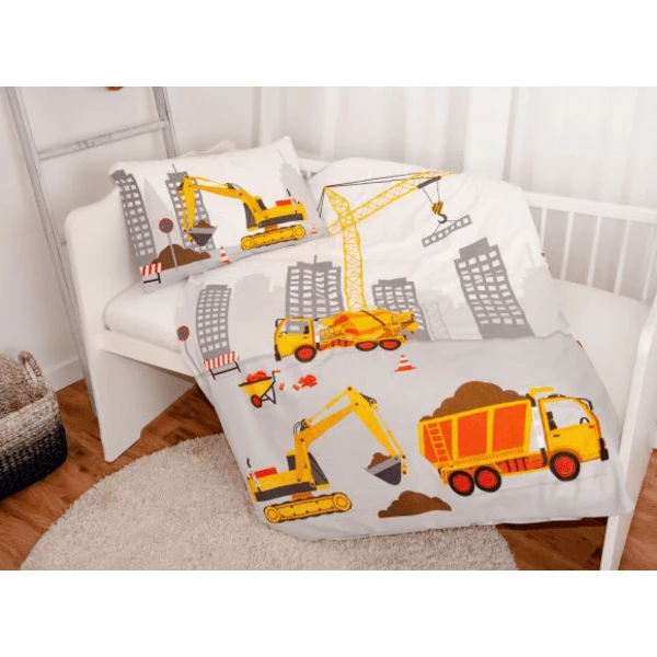 HERDING Flanellen Beddengoed Bouwplaats 100 X 135 Cm - Afbeelding 2