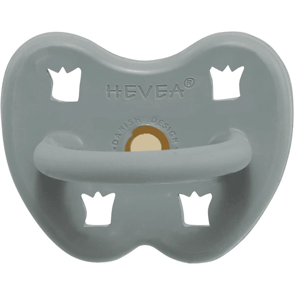 HEVEA Fopspeen - Natuurrubber / Schitterend Grijs / Orthodontisch / Kroon (vanaf 3 Maanden) - Afbeelding 2