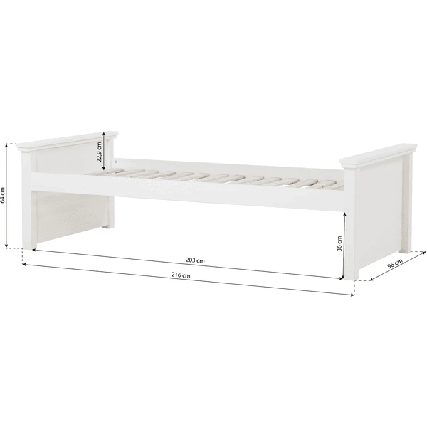 Hoppekids Maja Deluxe Sofa Bed 90 X 200 Cm Roll-Up Rooster Wit 2 Midden Bed Uiteinden - Afbeelding 4