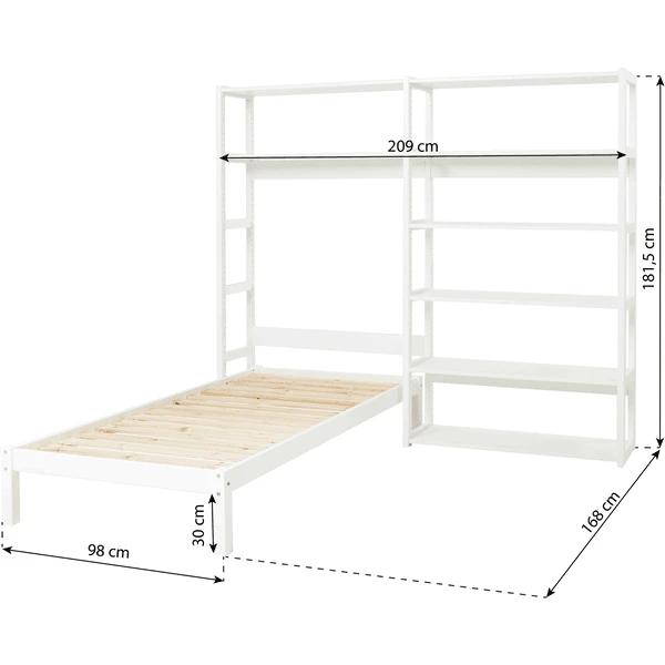 Hoppekids Rekenset Etage Met 8 Planken En Eenpersoonsbed 90 X 200 Cm - Afbeelding 2