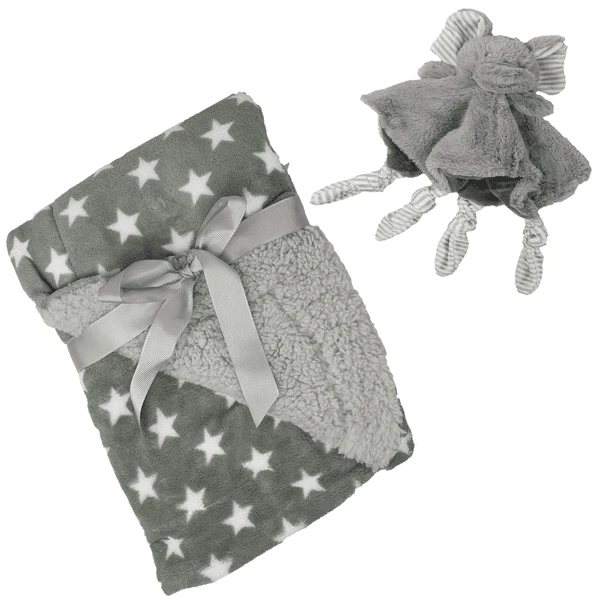 HÜTTE & CO Babydeken Met Knuffeldoekje 75 X Elephant 100 Cm - Afbeelding 4