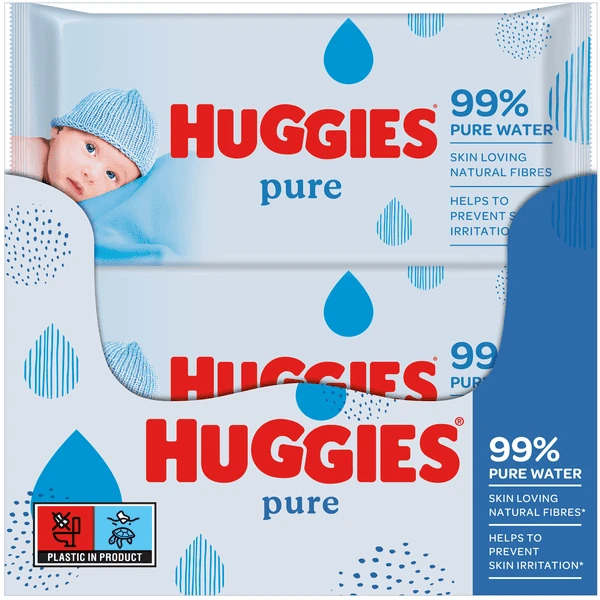Huggies Zuivere Vochtige Babydoekjes 10 X 56 Doekjes - Afbeelding 3