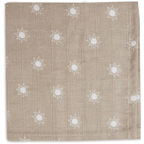 Jollein Burp Cloth Muslin 2-Pack Pointelle Sun Biscuit - Afbeelding 3