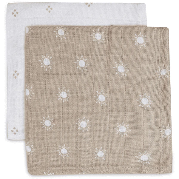 Jollein Burp Cloth Muslin 2-Pack Pointelle Sun Biscuit