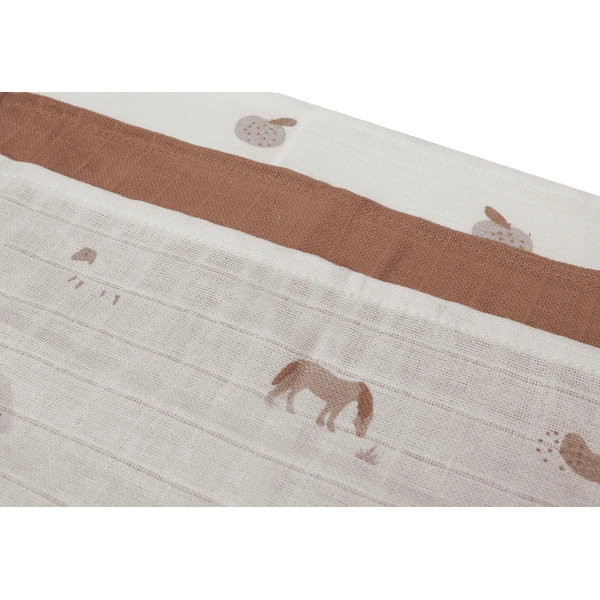 Jollein Burp Cloth Muslin 3-Pack Boerderij - Afbeelding 5