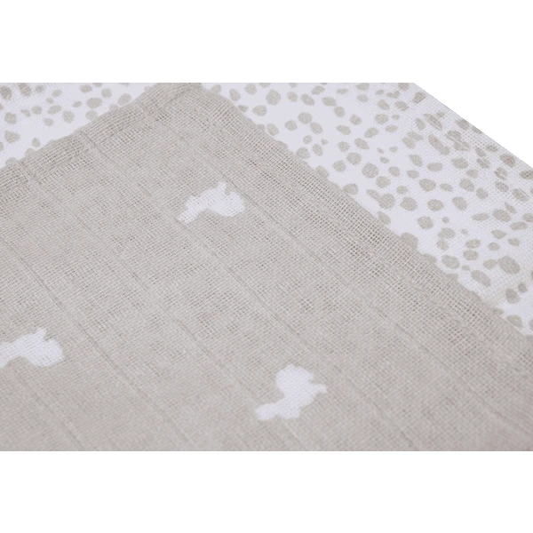 Jollein Burp Doekje Mousseline 2-pack Rabbit Nougat - Afbeelding 4